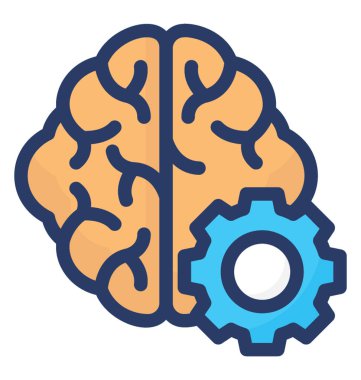 Düz tasarım vektör beyin işleme 