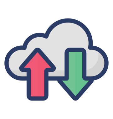 Bulut verileri, düz simge tasarımı 