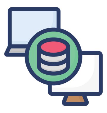 Veri depolama, düz tasarım simgesi 