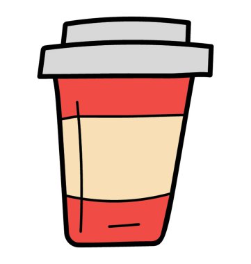 Doodle vector 'da paket içecek simgesi 