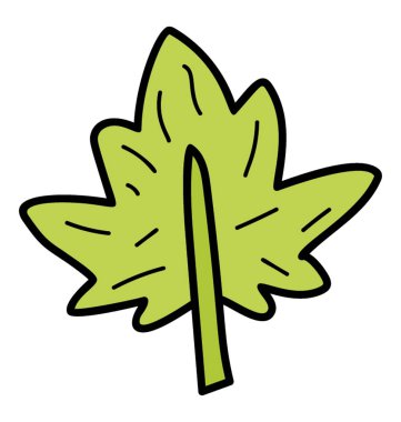 Doodle vektörünün akçaağaç yaprağı simgesi 
