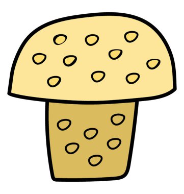 Doodle vektör mantar simgesi 