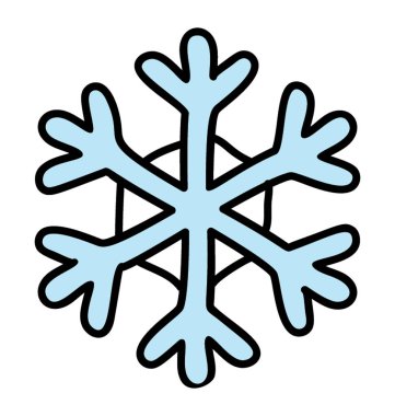 Doodle vektörü kar tanesi simgesi 