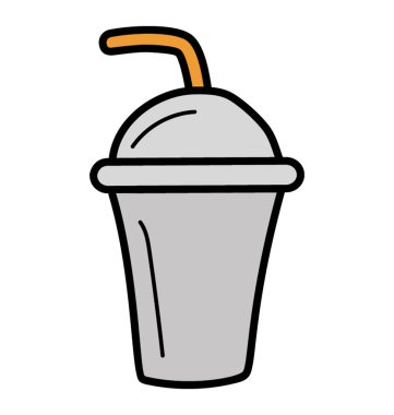 Doodle vector 'da paket içecek simgesi 