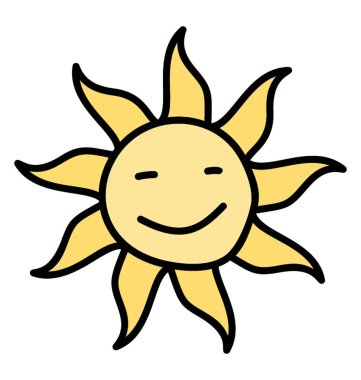 Doodle vector 'da Sunshine simgesi 