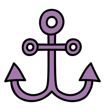 Doodle tasarımında çapa simgesi.