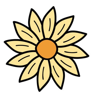 Doodle Vektördeki papatya simgesi 