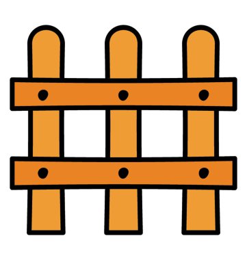 Doodle Vektördeki çit simgesi 