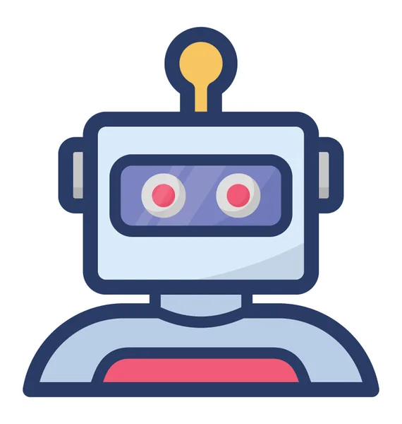 Robot Diseño Icono Plano — Vector de stock