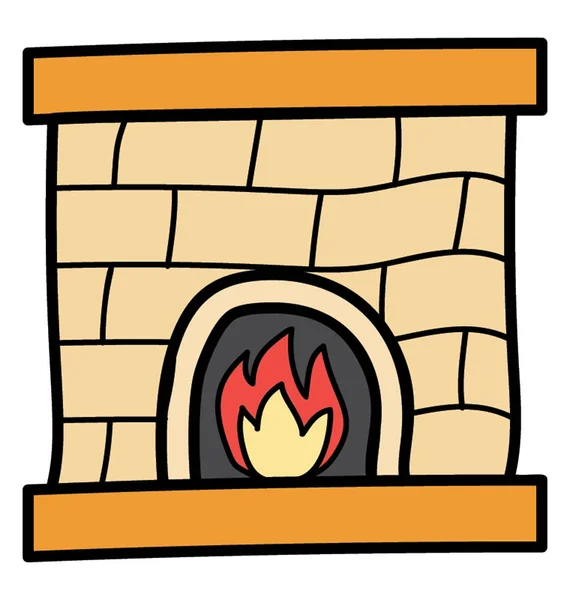 Icono Chimenea Vector Doodle — Vector de stock