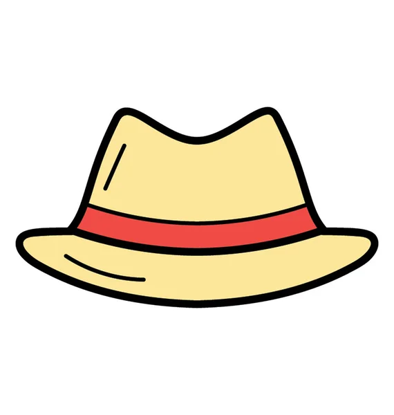 Icono Del Sombrero Diseño Del Vector Doodle — Archivo Imágenes Vectoriales