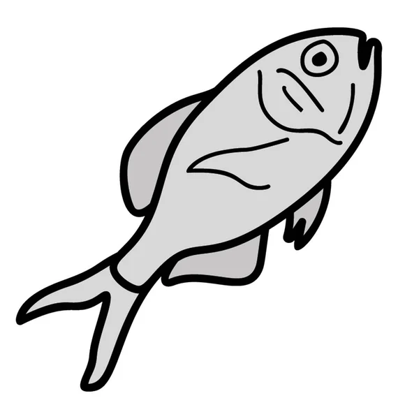 Icono Pescado Diseño Garabatos — Archivo Imágenes Vectoriales