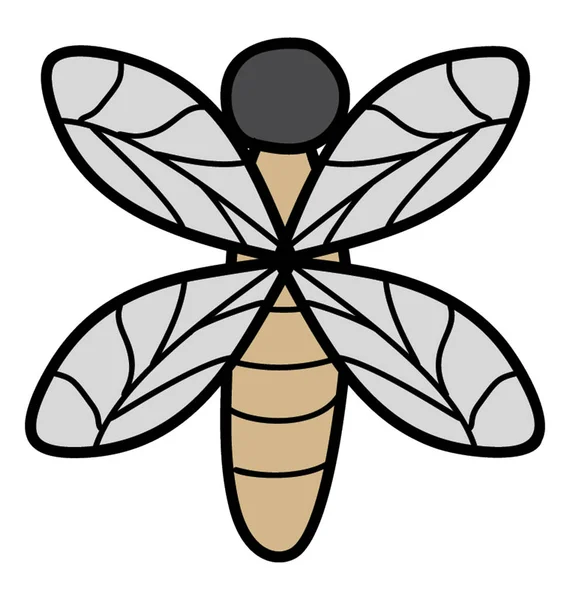 Icono Abeja Doodle Vector — Vector de stock