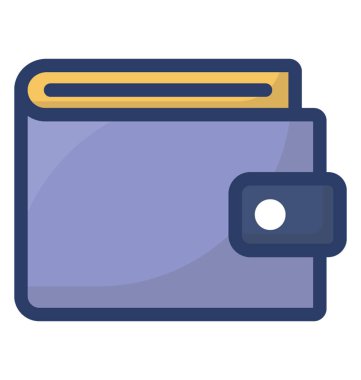 Cüzdan simgesi düz vektör 