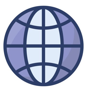 Yassı Vektördeki Globe simgesi 