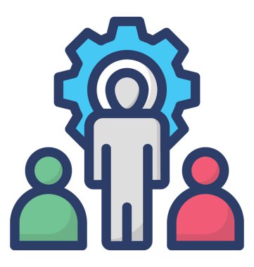 Takım yönetimi kavramının düz simgesi tasarım