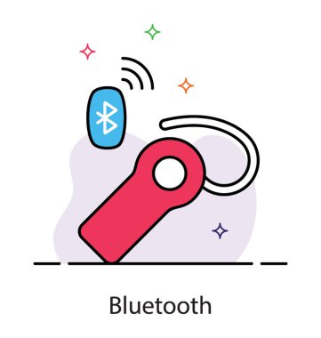 Bluetooth konnektör simgesi, düz tasarım 