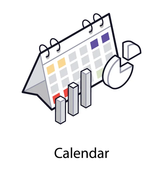 Project Schedule Isometric Icon — Stock Vector