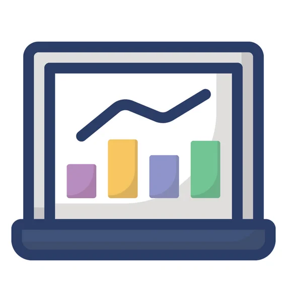 Ikona Služby Analytics Plochých Vector — Stockový vektor