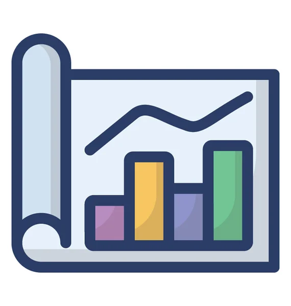 Icono Estadística Vector Plano — Archivo Imágenes Vectoriales