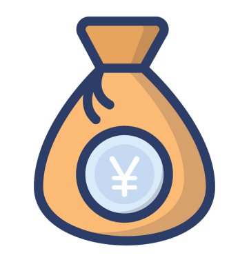 Düz tasarımpara çantası simgesi.