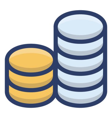 Düz tasarımda sikke yığını simgesi.