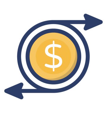 Para akışı simgesinin düz tasarımı.