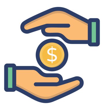 Yatırım koruma simgesinin düz tasarımı.