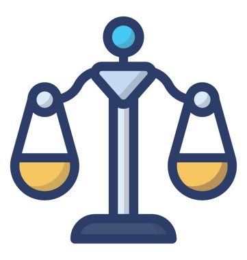 Denge ölçeği simgesinin düz tasarımı.