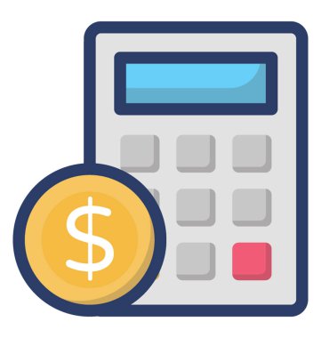 Vergi hesaplama simgesinin düz tasarımı.