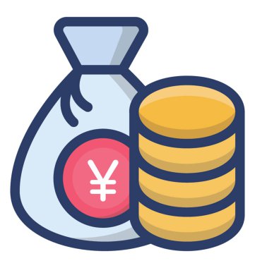 Düz tasarımda finans simgesi.