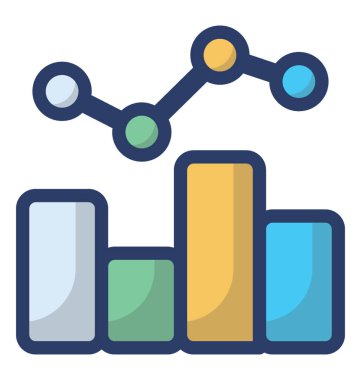 Düz tasarımda trend analizi simgesi.