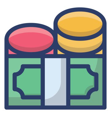 Düz tasarımda finans simgesi.