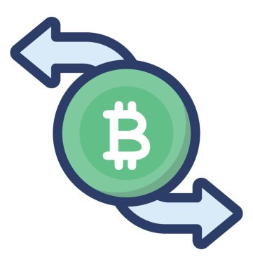 Para akışı simgesinin düz tasarımı.