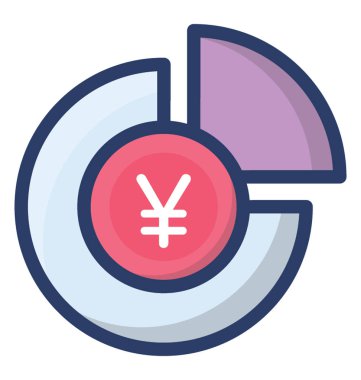 Düz vektör tasarımında finansal analiz simgesi.