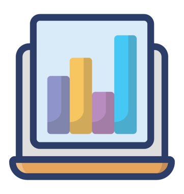 Düz tasarımda çevrimiçi analiz simgesi.