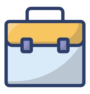 Düz vektör tasarımında portföy çantası simgesi,