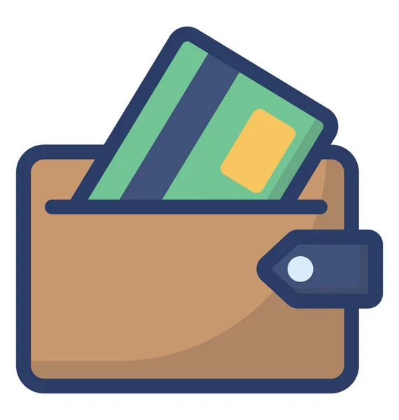 Wallet Icoon Plat Ontwerp — Stockvector