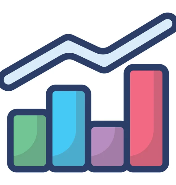 Icône Graphique Croissance Design Plat — Image vectorielle