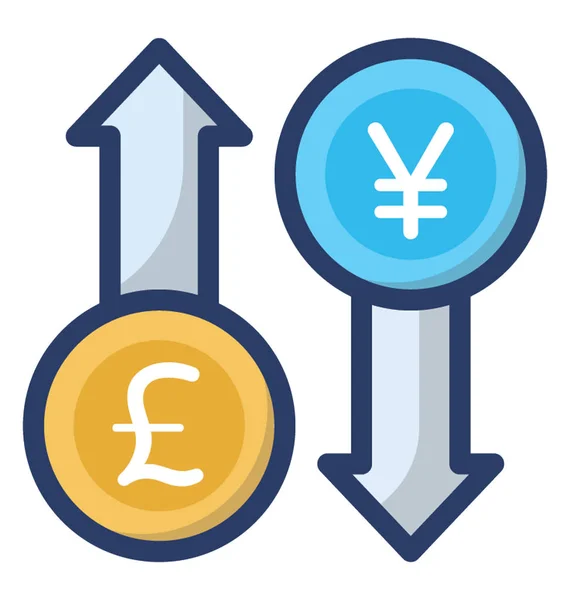 Wechselkursikone Flachem Design — Stockvektor