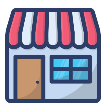 Mağaza simgesi, düz vektör tasarımı.