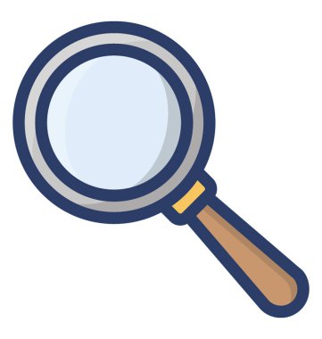 Büyüteç simgesi, düz vektör tasarımı.