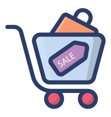 Satış simgesinin düz vektör tasarımı.