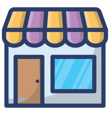 Mağaza simgesi, düz vektör tasarımı.