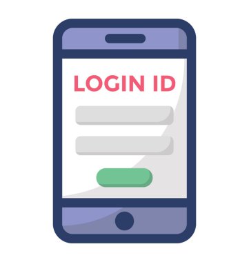 Giriş id simgesinin düz vektör tasarımı.