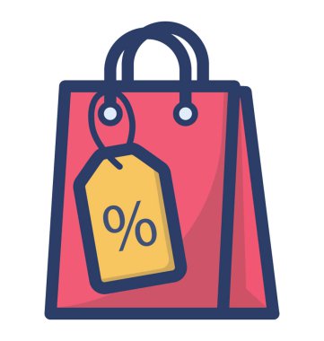 Alışveriş indirim simgesi, düz vektör tasarımı,