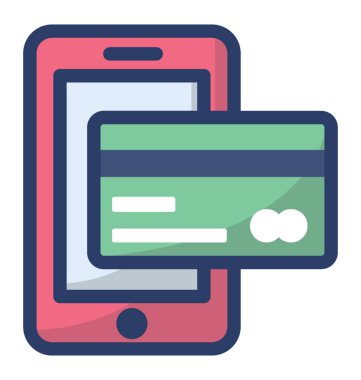 Dijital ödeme simgesinin düz vektör tasarımı.