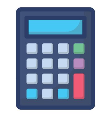 Hesap makinesi simgesi, düz vektör tasarımı.