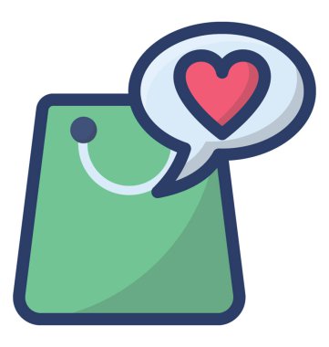 Favori alışveriş simgesinin düz vektör tasarımı.