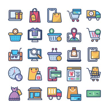 Alışveriş ve Ticaret Simgeleri Paketi 